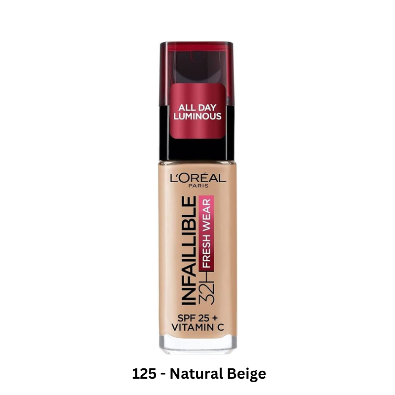 L'Oréal Paris Infallible 32H Fresh Wear Foundation, 125 - Natural Beige