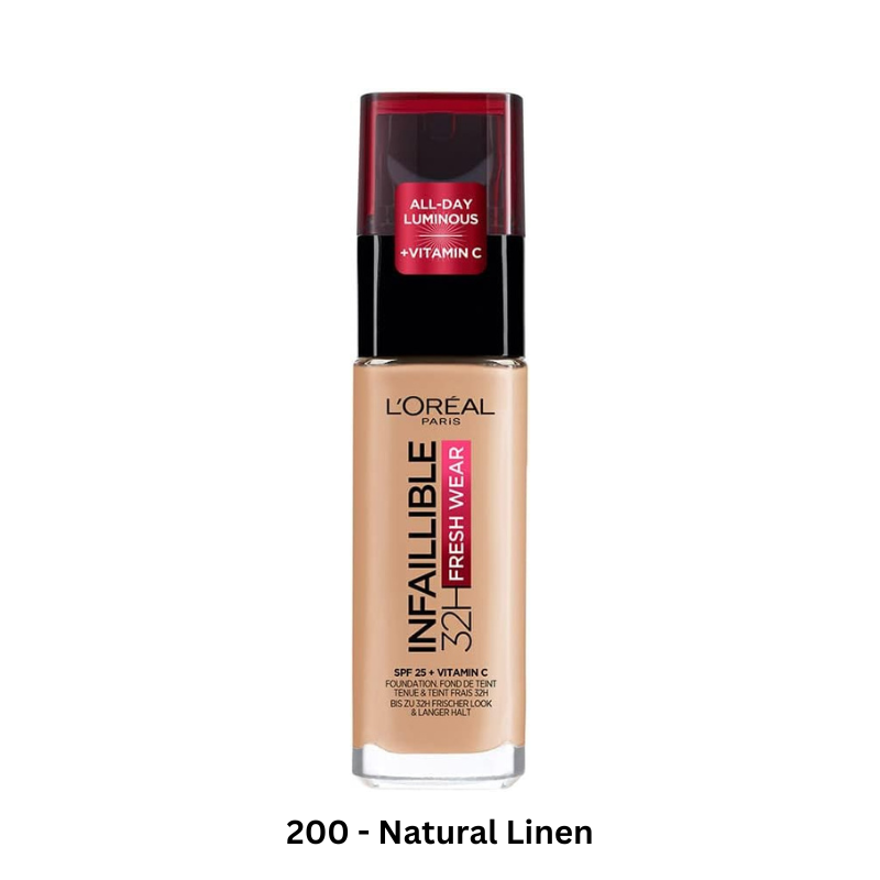 L'Oréal Paris Infallible 32H Fresh Wear Foundation, 200 - Natural Linen