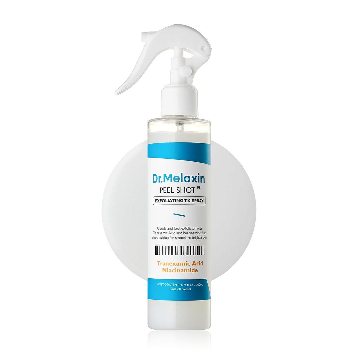 Dr.Melaxin Peel Shot Exfoliating TX-Spray 6.76 fl.oz - 99% Tranexamic Acid and Niacinamide Body Exfoliator Spray for Uneven Skin Tone, AHA PHA Body Peel for Rough Skin, K-Beauty Body Skin Care