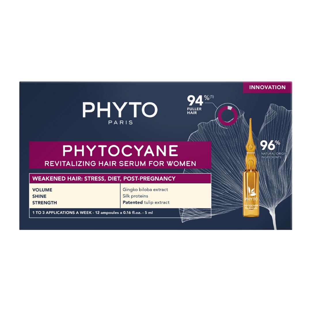 Phyto Phytocyane Revitalizing Treatment for Reactional Hair Thinning - Women 12 Vials x 5ml