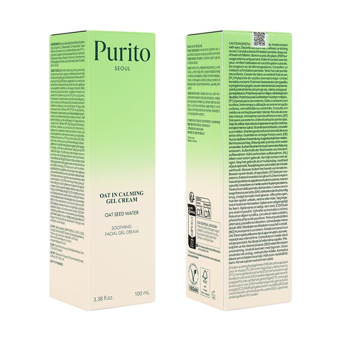 Purito Seoul Oat-In Calming Gel Cream 100ML