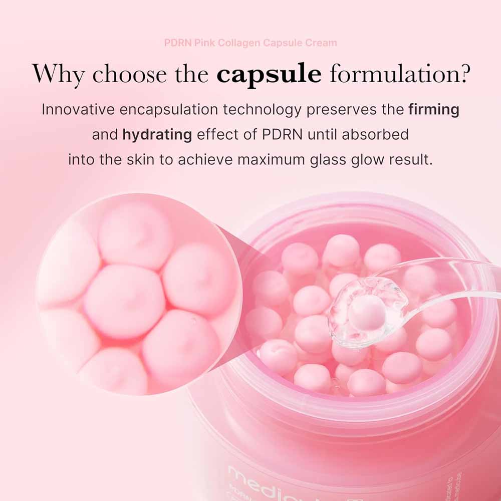 Medicube PDRN Pink Collagen Capsule Cream 55 G | Korean Firming & Hydrating Face Cream for Glass Skin