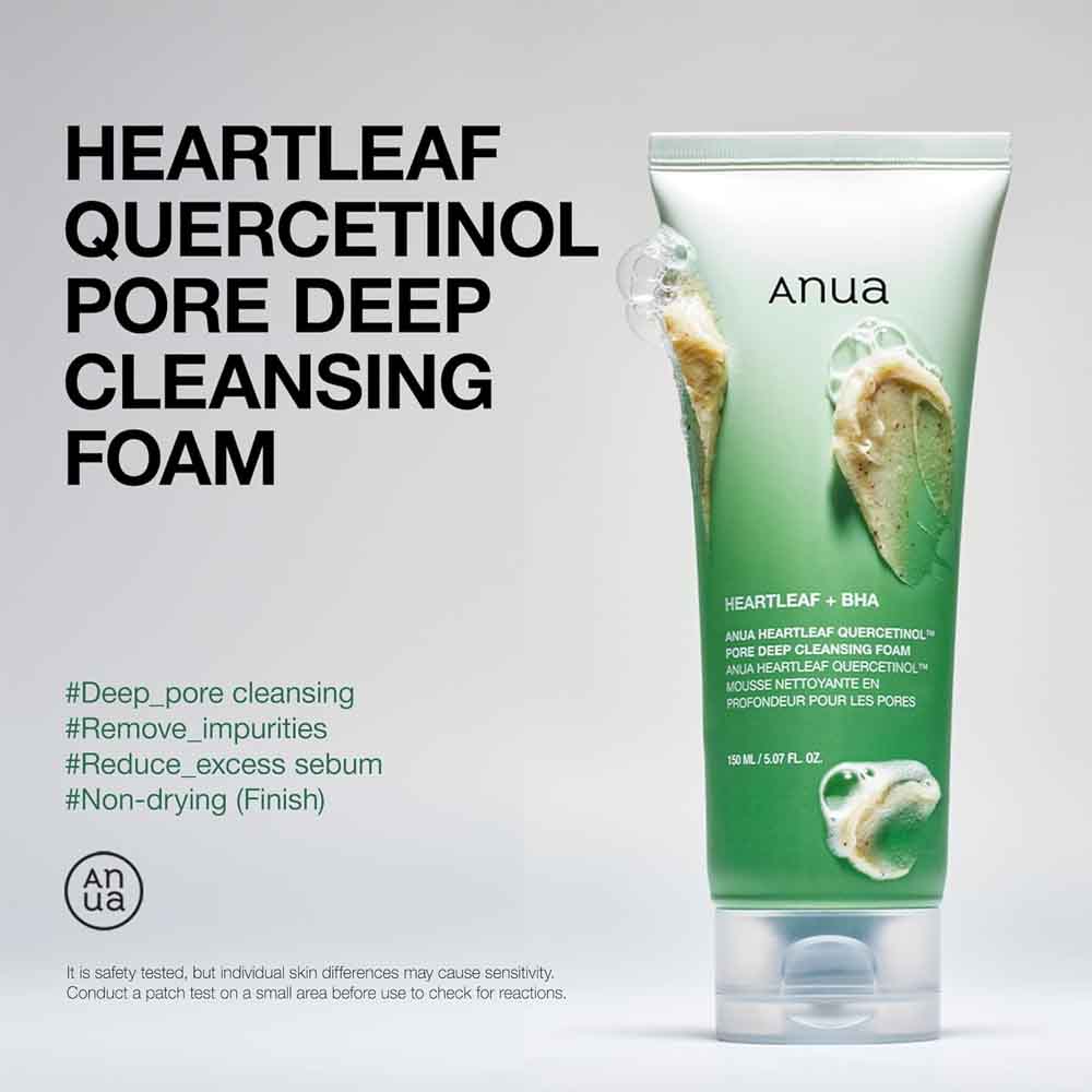 ANUA Heartleaf+BHA Quercetinol Pore Deep Cleansing Foam 150ML