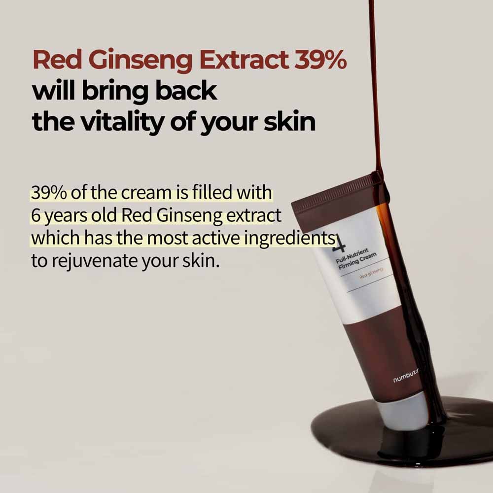 Numbuzin No.4 Full-Nutrient Firming Cream Red Ginseng 60ML