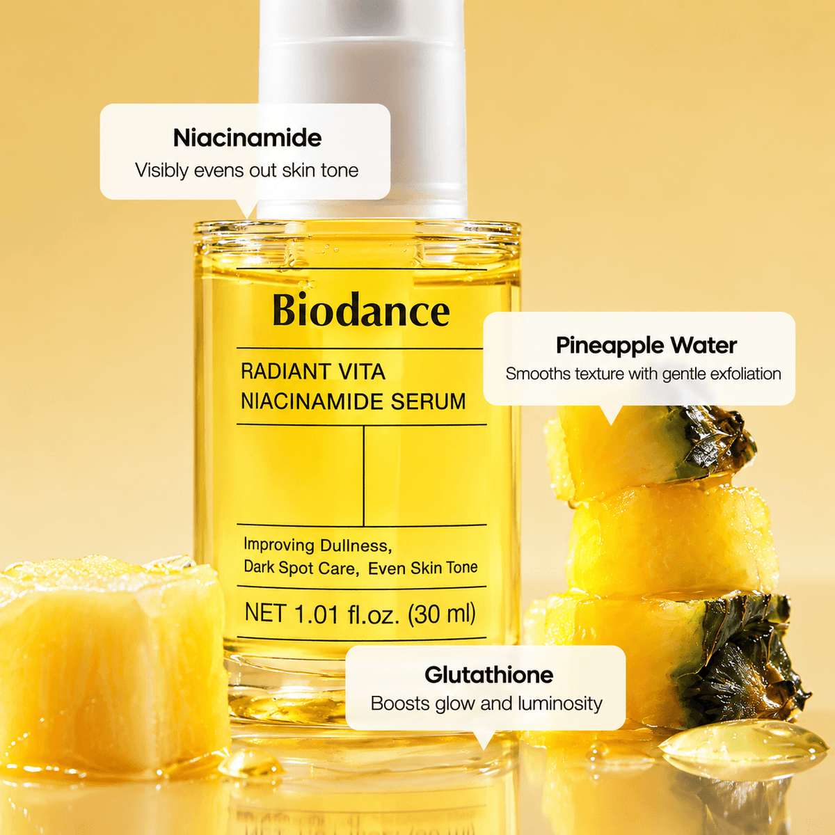 Biodance Radiant Vita Niacinamide Serum 30 ML | Korean Brightening Face Serum for Dark Spots, Hyperpigmentation, Uneven Skin Tone & Radiant Glow