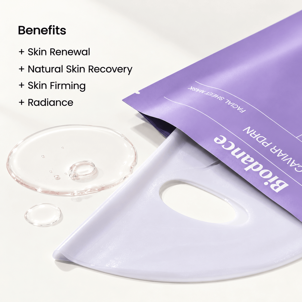 Biodance Rejuvenating Caviar PDRN Real Deep Mask 34 G × 4 PCS | Korean Firming & Hydrating Hydrogel Face Masks for Skin Elasticity, Fine Lines & Radiant Glow