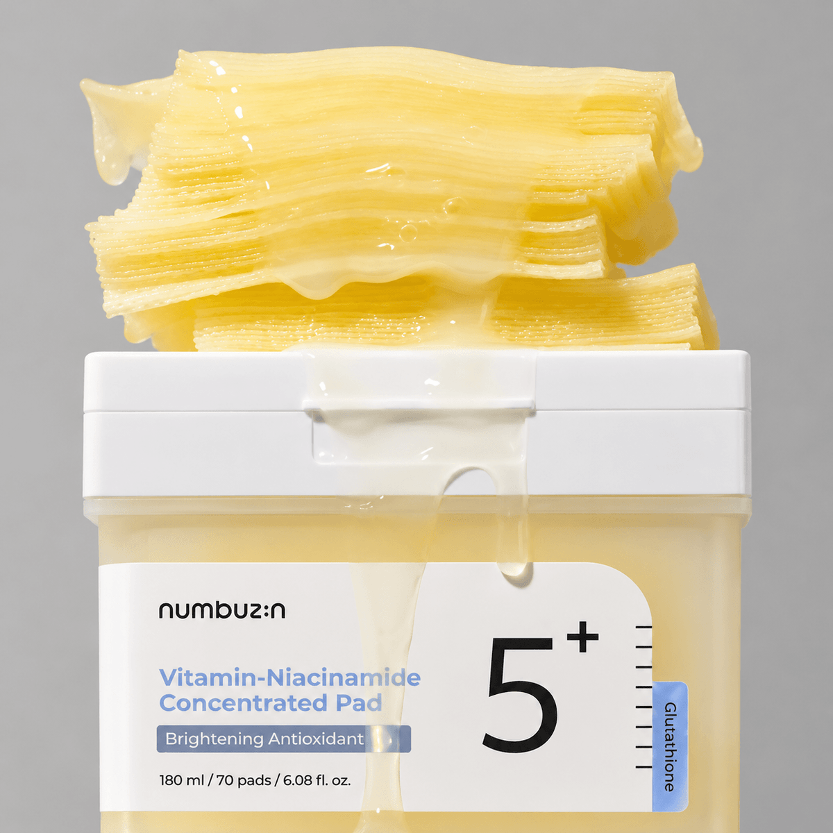 Numbuzin No.5 Vitamin Niacinamide Concentrated Pads 70 Pads 180 ML | Korean Brightening Toner Pads for Dark Spots & Uneven Skin Tone