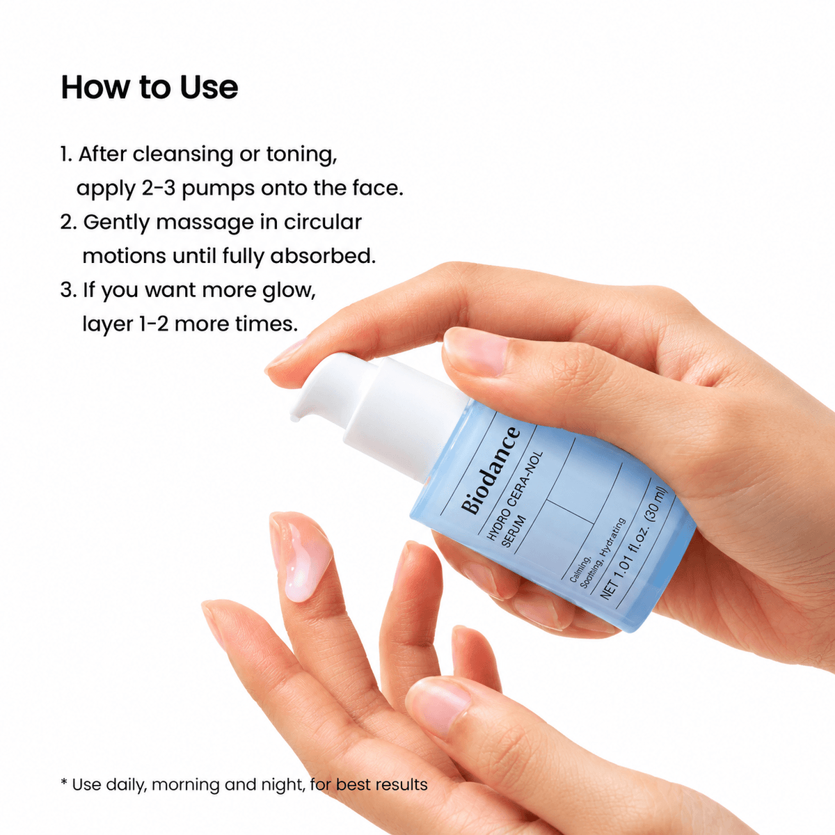 Biodance Hydro Cera-Nol Serum 30 ML | Korean Hydrating & Skin Barrier Repair Face Serum for Dry, Dehydrated & Sensitive Skin