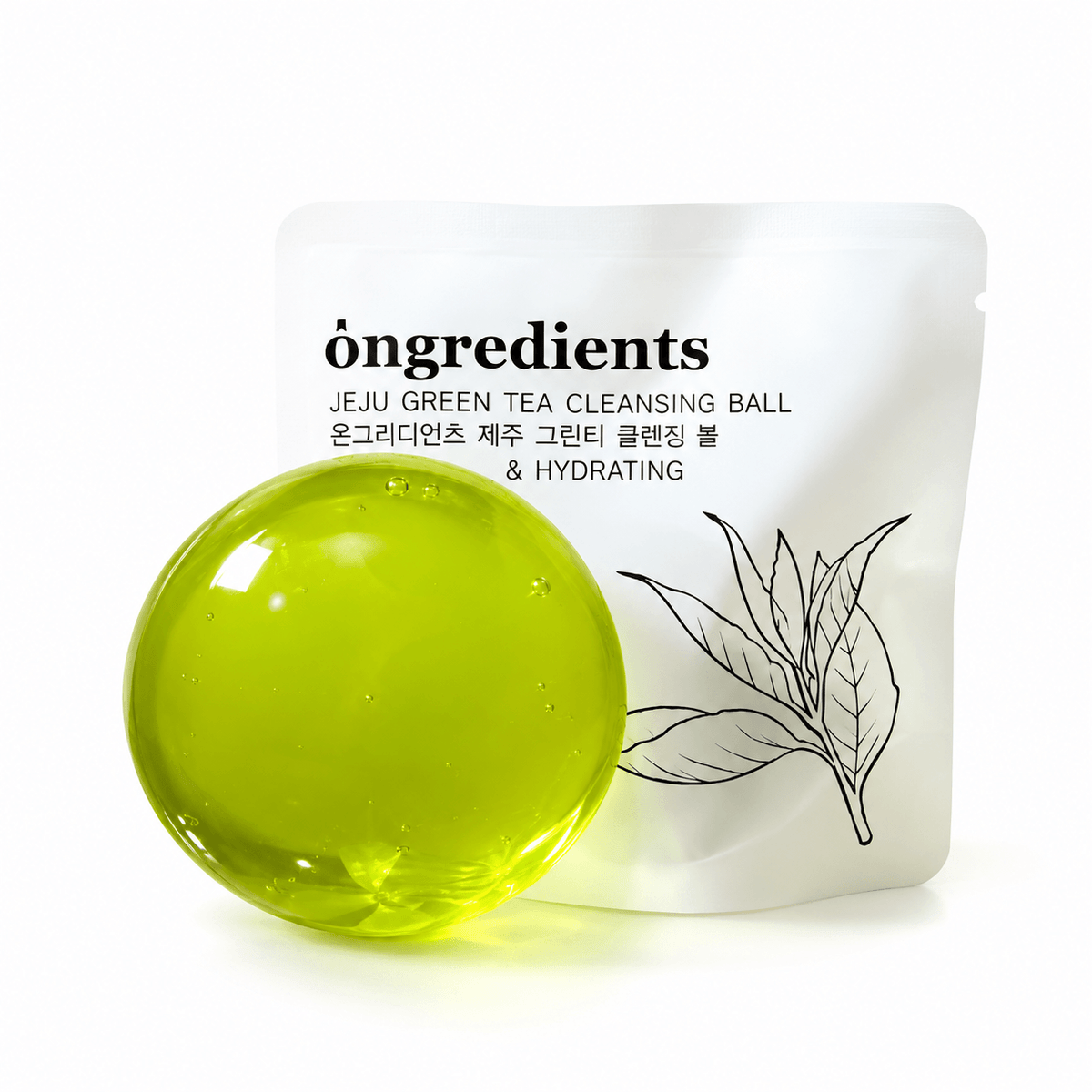 Ongredients Jeju Green Tea Cleansing Ball 110 G | Korean Green Tea Facial Cleansing Bar for Excess Oil, Pores, Impurities & Fresh, Smooth Skin
