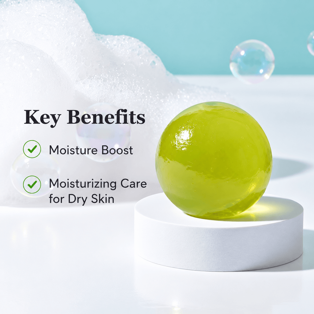 Ongredients Jeju Green Tea Cleansing Ball 110 G | Korean Green Tea Facial Cleansing Bar for Excess Oil, Pores, Impurities & Fresh, Smooth Skin