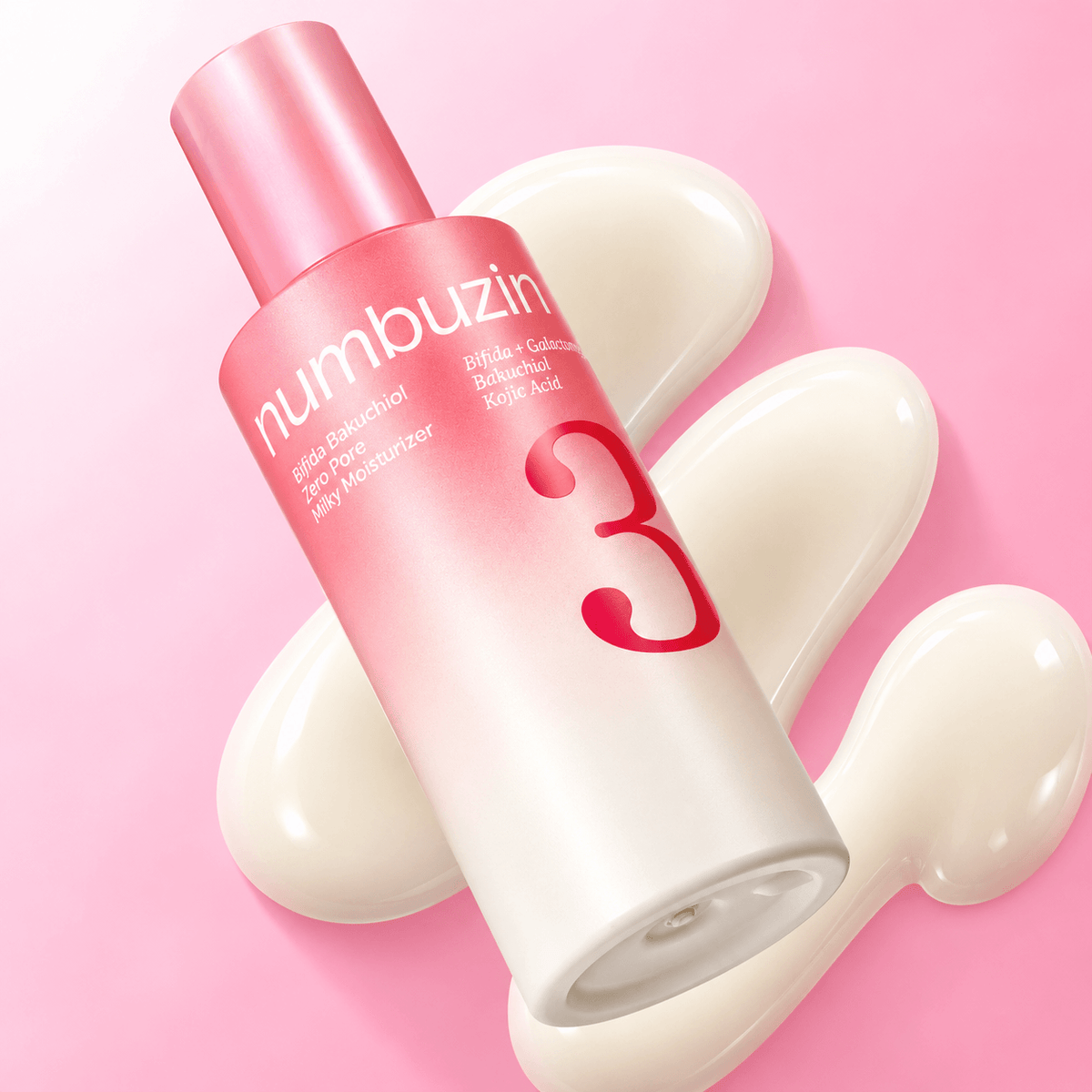 Numbuzin No. 3 Bifida Bakuchiol Zero Pore Milky Moisturizer 150 ML | Korean Lightweight Hydrating Face Lotion for Enlarged Pores, Excess Oil, Skin Elasticity & Smooth Skin Texture