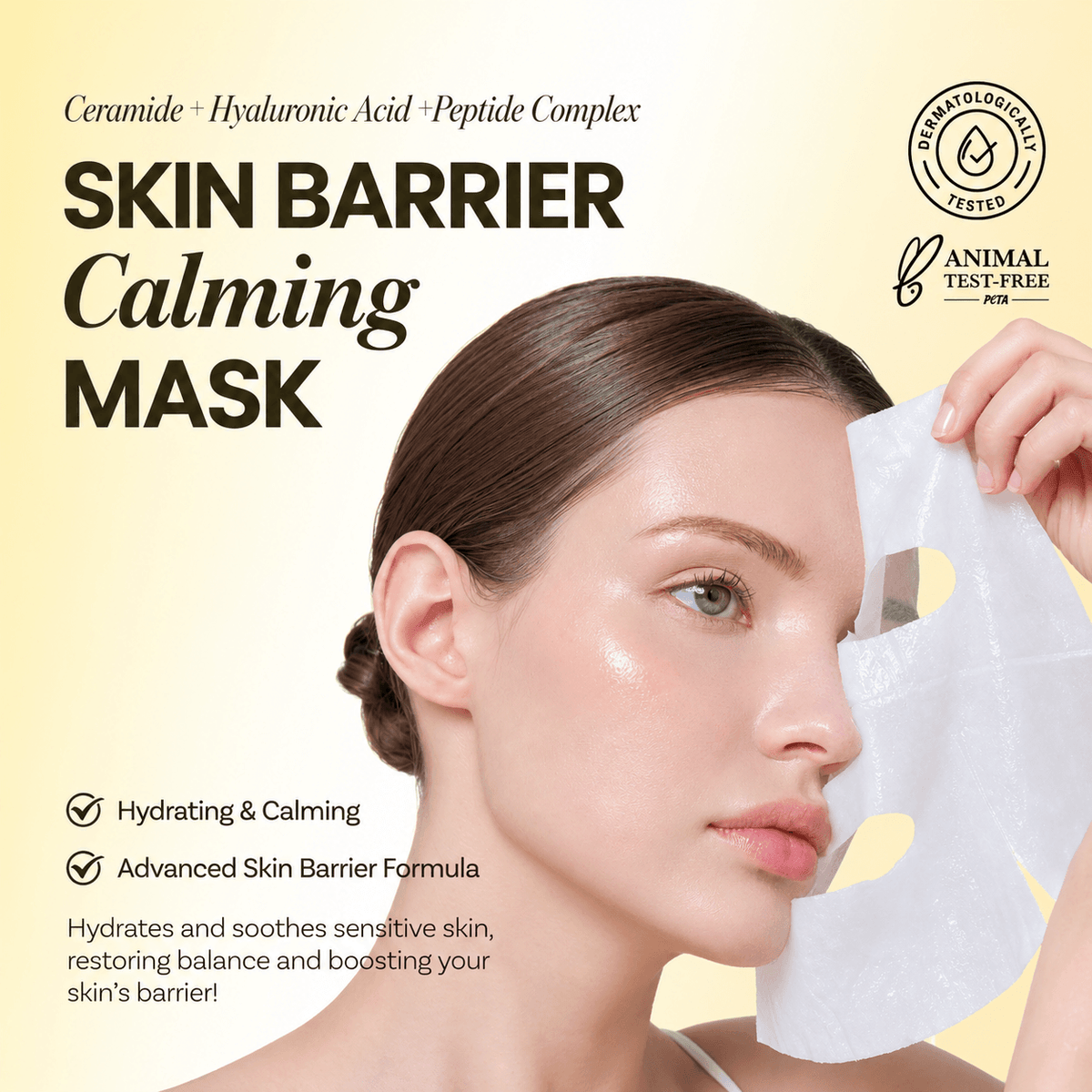 Ongredients Skin Barrier Calming Mask 27 ML × 6 EA | Korean Soothing & Hydrating Sheet Masks for Redness, Dryness, Sensitive Skin & Skin Barrier Care