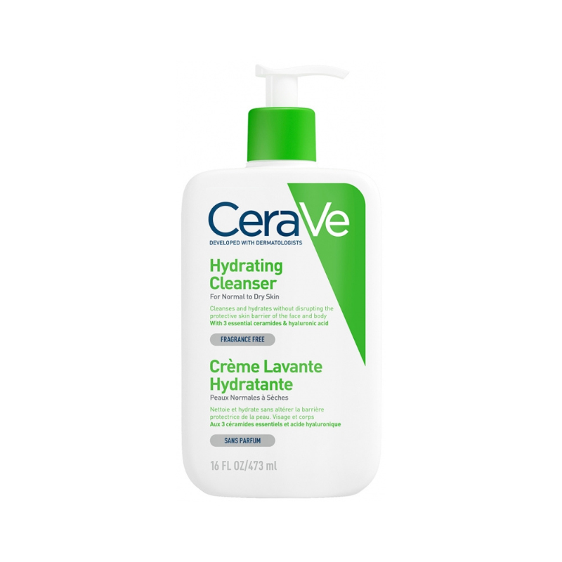 CeraVe Hydrating Cleanser 473ml gentle face wash for normal to dry skin with ceramides