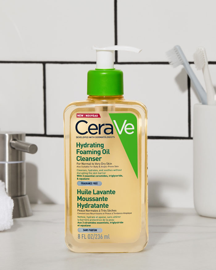 CeraVe Hydrating Foaming Oil Cleanser 236ml daily oil to foam cleanser for dry and sensitive skin