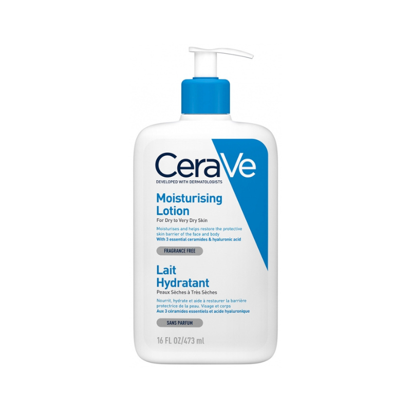 Front bottle of CeraVe Moisturising Lotion 473ml for dry and sensitive skin