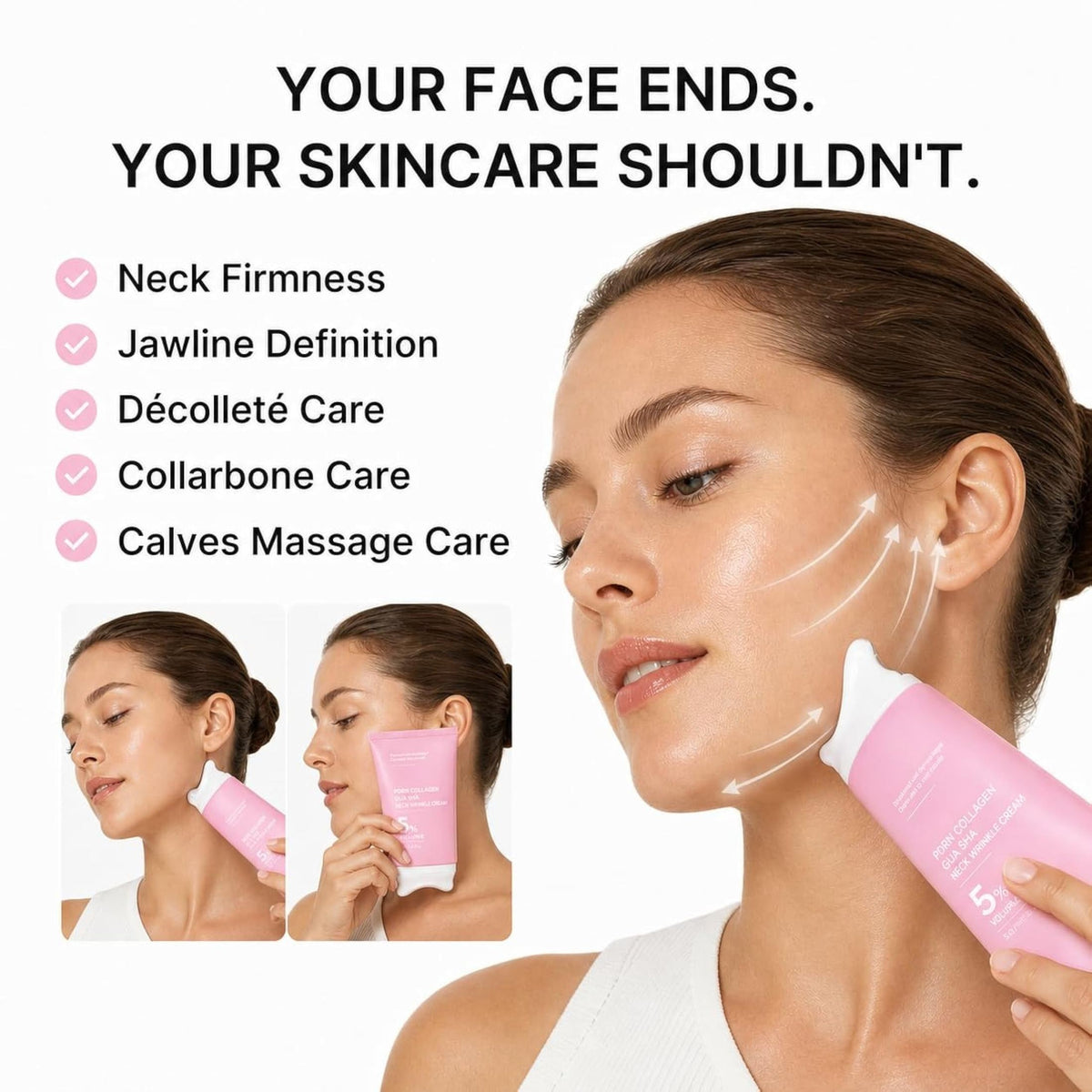 Medicube PDRN Collagen Gua Sha Neck Cream | Korean Firming & Anti-Aging Neck Cream