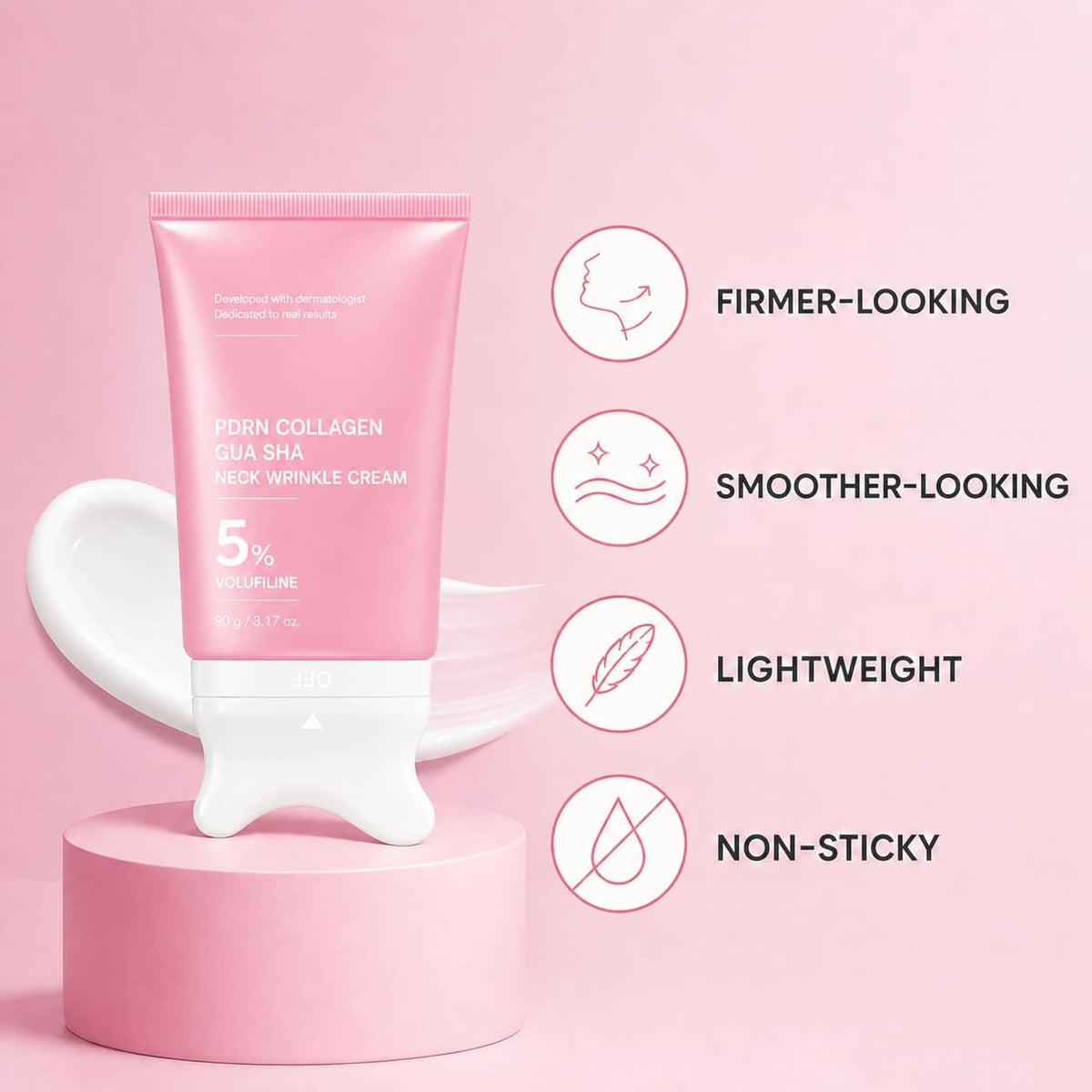 Medicube PDRN Collagen Gua Sha Neck Cream | Korean Firming & Anti-Aging Neck Cream