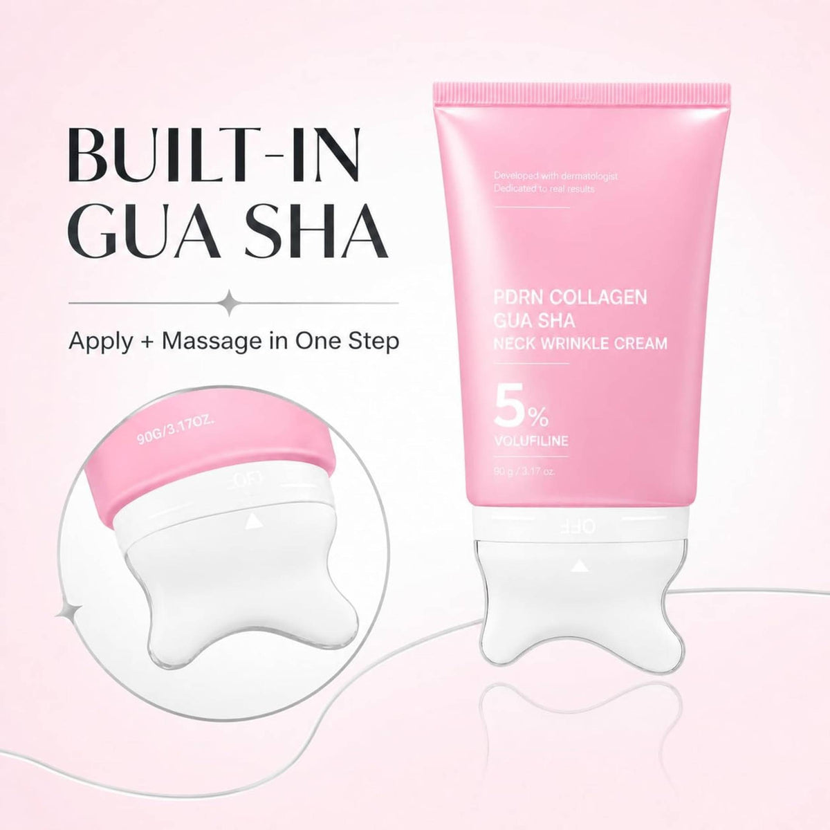 Medicube PDRN Collagen Gua Sha Neck Cream | Korean Firming & Anti-Aging Neck Cream