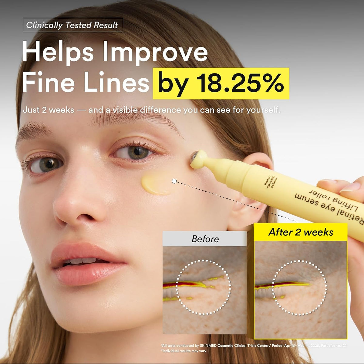 Abib Retinal Eye Serum Lifting Roller 15ML | Anti-Aging Eye Applicator for Wrinkles, Puffiness, Dark Circles with Caffeine & Bakuchiol for Under Eyes