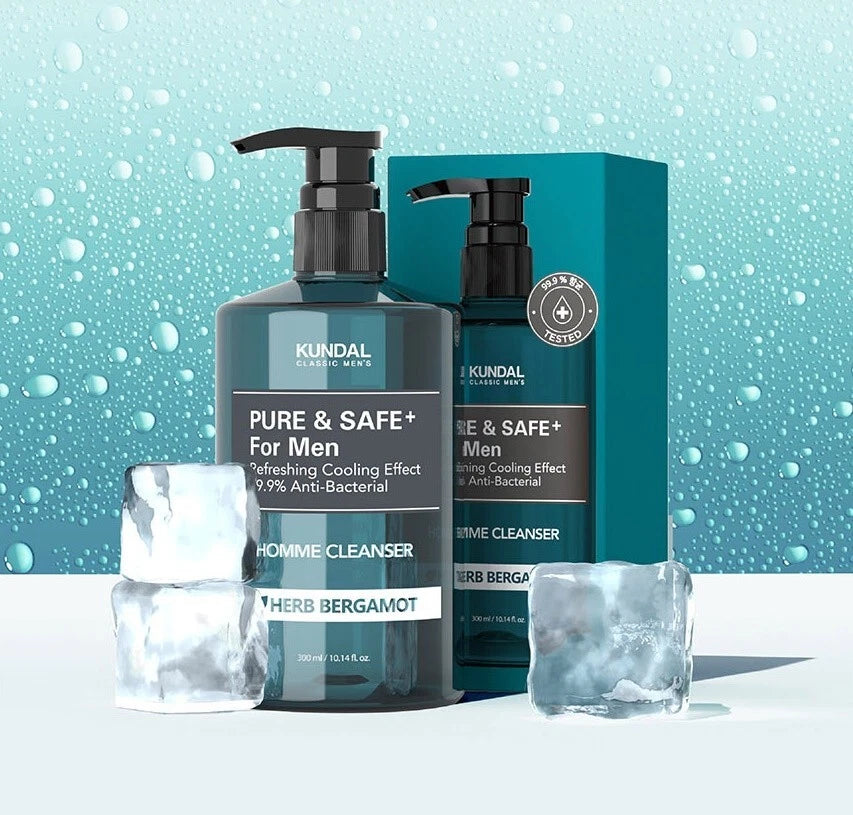 KUNDAL Pure & Safe Cooling Homme Cleanser 300ML #Herb Bergamot