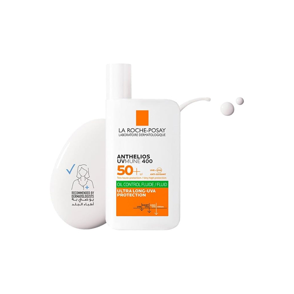 La Roche-Posay Anthelios UVMune 400 Oil Control Invisible Fluid Sunscreen SPF 50+ for Oily Skin 50ml