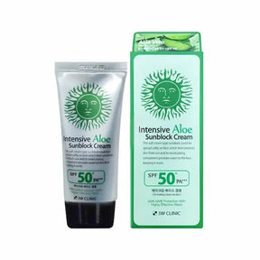 3W CLINIC Intensive Aloe Sunblock Cream SPF50+ PA+++ 70ml Korean sunscreen with aloe vera