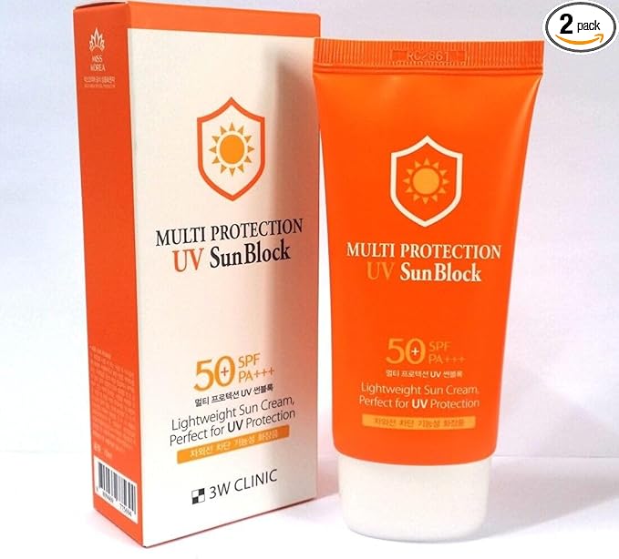 3W CLINIC Multi Protection UV Sunblock SPF50+ PA+++ 70ml Korean sunscreen