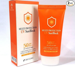 3W CLINIC Multi Protection UV Sunblock SPF50+ PA+++ 70ml Korean sunscreen