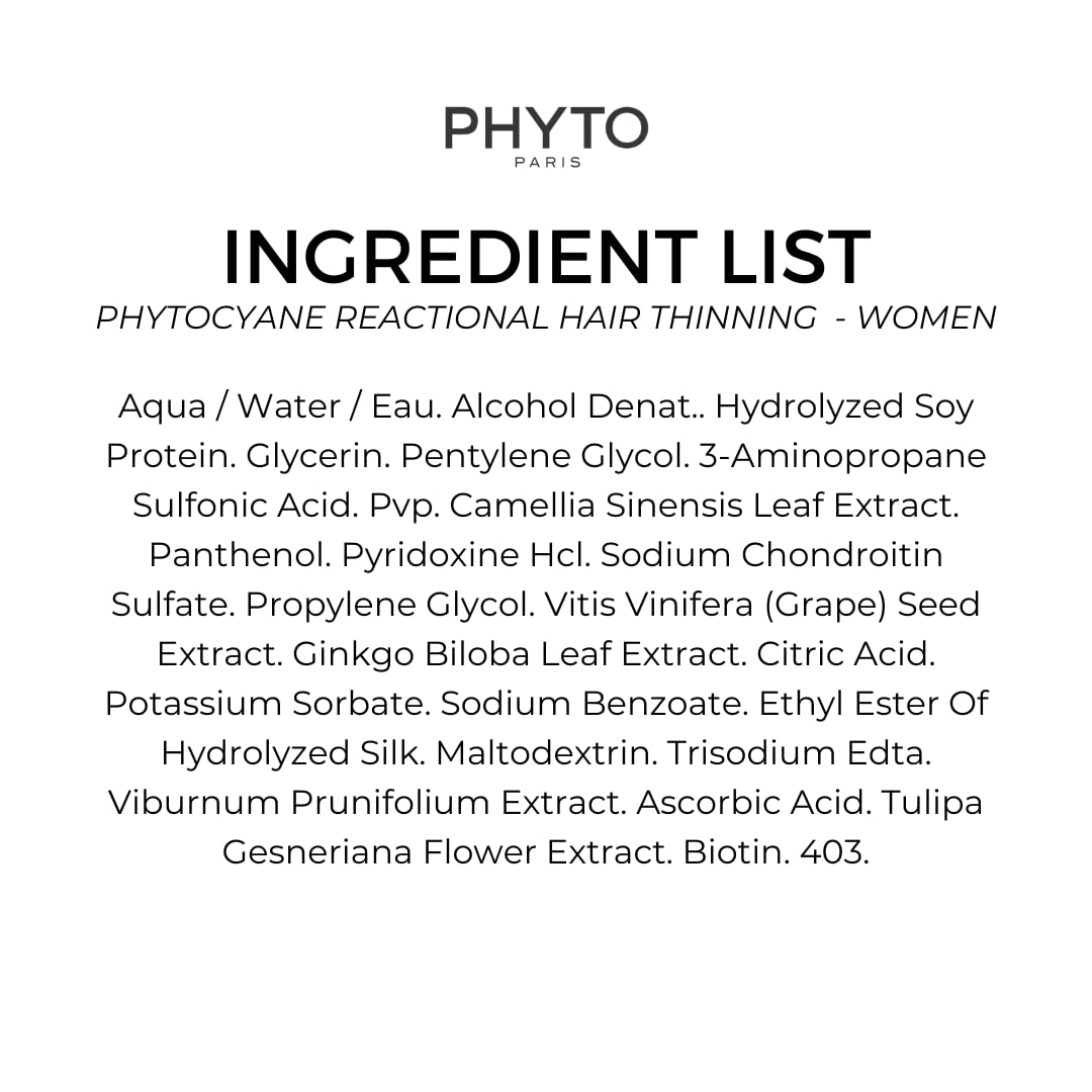 Phyto Phytocyane Revitalizing Treatment for Reactional Hair Thinning - Women 12 Vials x 5ml