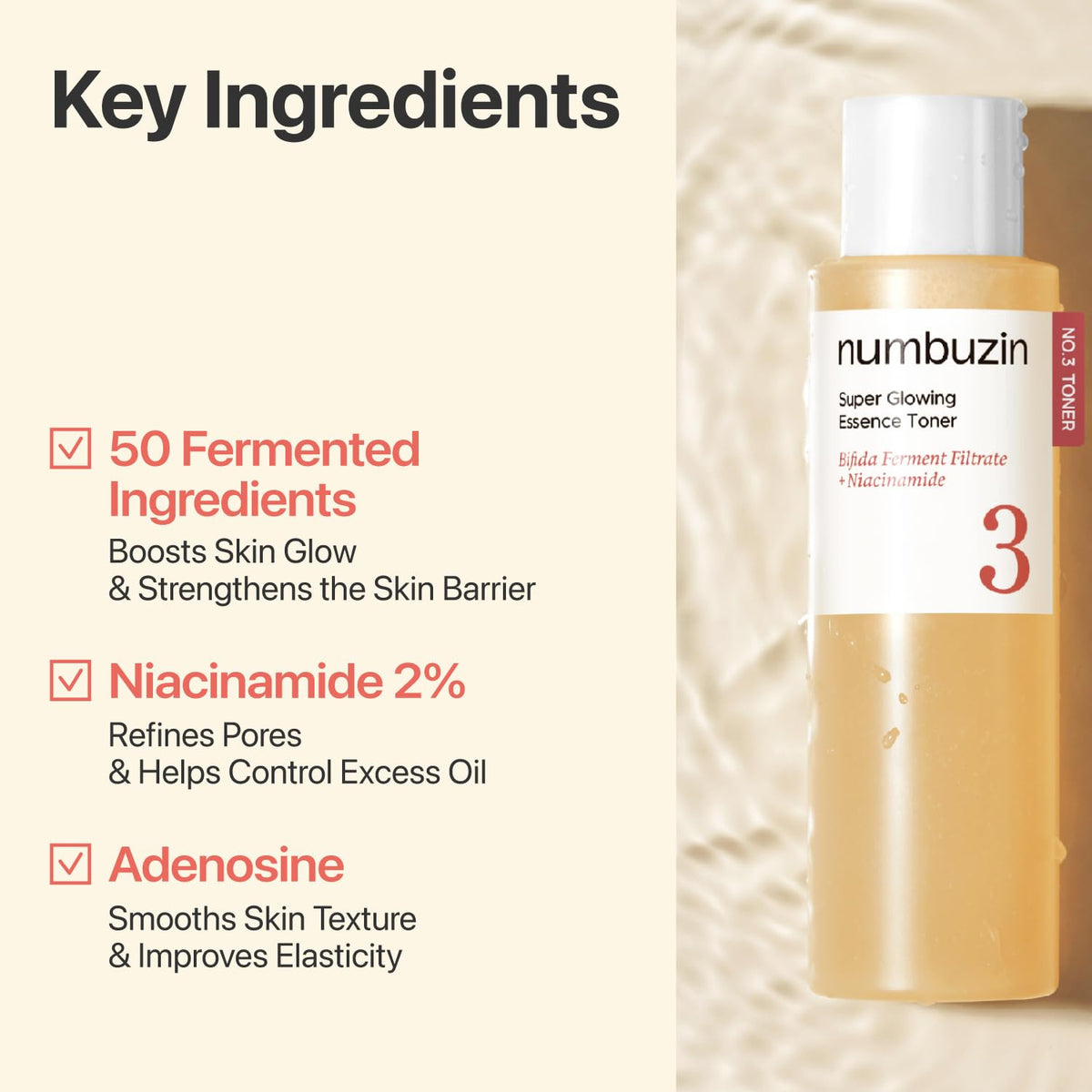 Numbuzin No. 3 Super Glowing Essence Toner 200ML