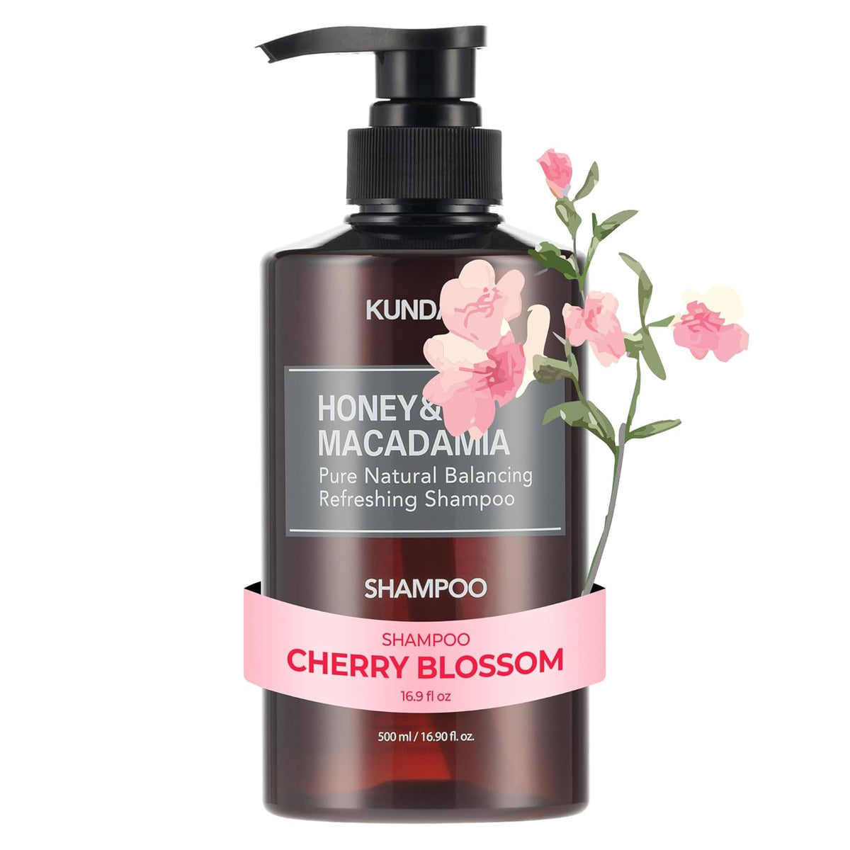 KUNDAL Honey & Macadamia Pure Natural Nature Shampoo 500ML #Cherry Blossom