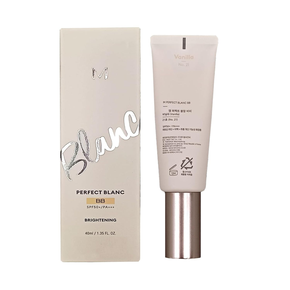 MISSHA M Perfect Blanc Brightening BB Cream SPF50+ PA+++ (No.21 Vanilla) 40ML