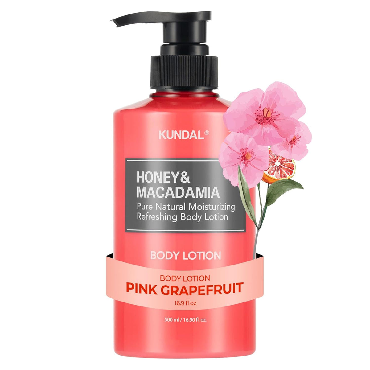 KUNDAL Honey & Macadamia Pure Body Lotion 500ML #Pink Grapefruit