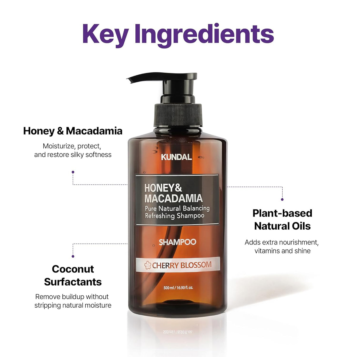 KUNDAL Honey & Macadamia Shampoo & Treatment Cherry Blossom Set (500ML + 500ML)