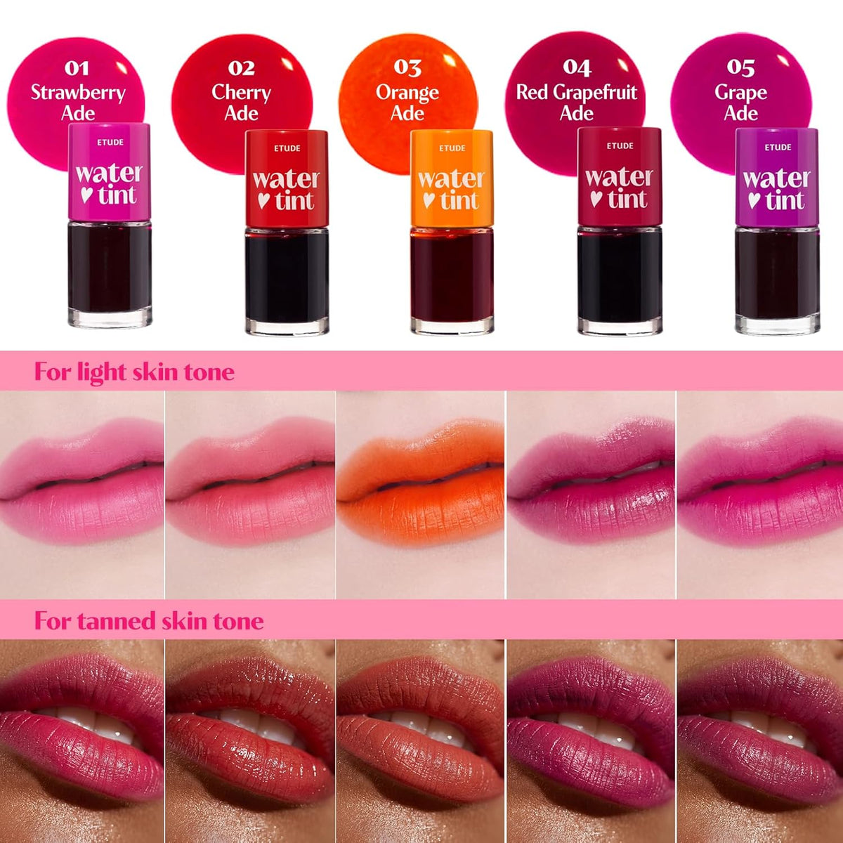 Etude Dear Darling Water Tint - Cherry Ade (or Pomegranate Ade / Prune Ade) 9.5g