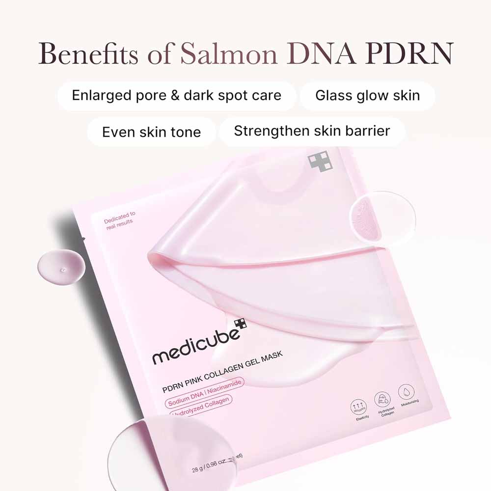 Medicube PDRN Pink Collagen Gel Mask 28 G | Korean Hydrating & Firming Face Mask for Glass Skin
