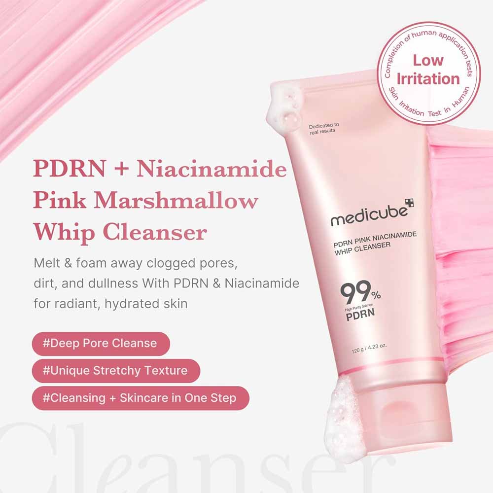 MEDICUBE PDRN PINK NIACINAMIDE WHIP CLEANSER 120G