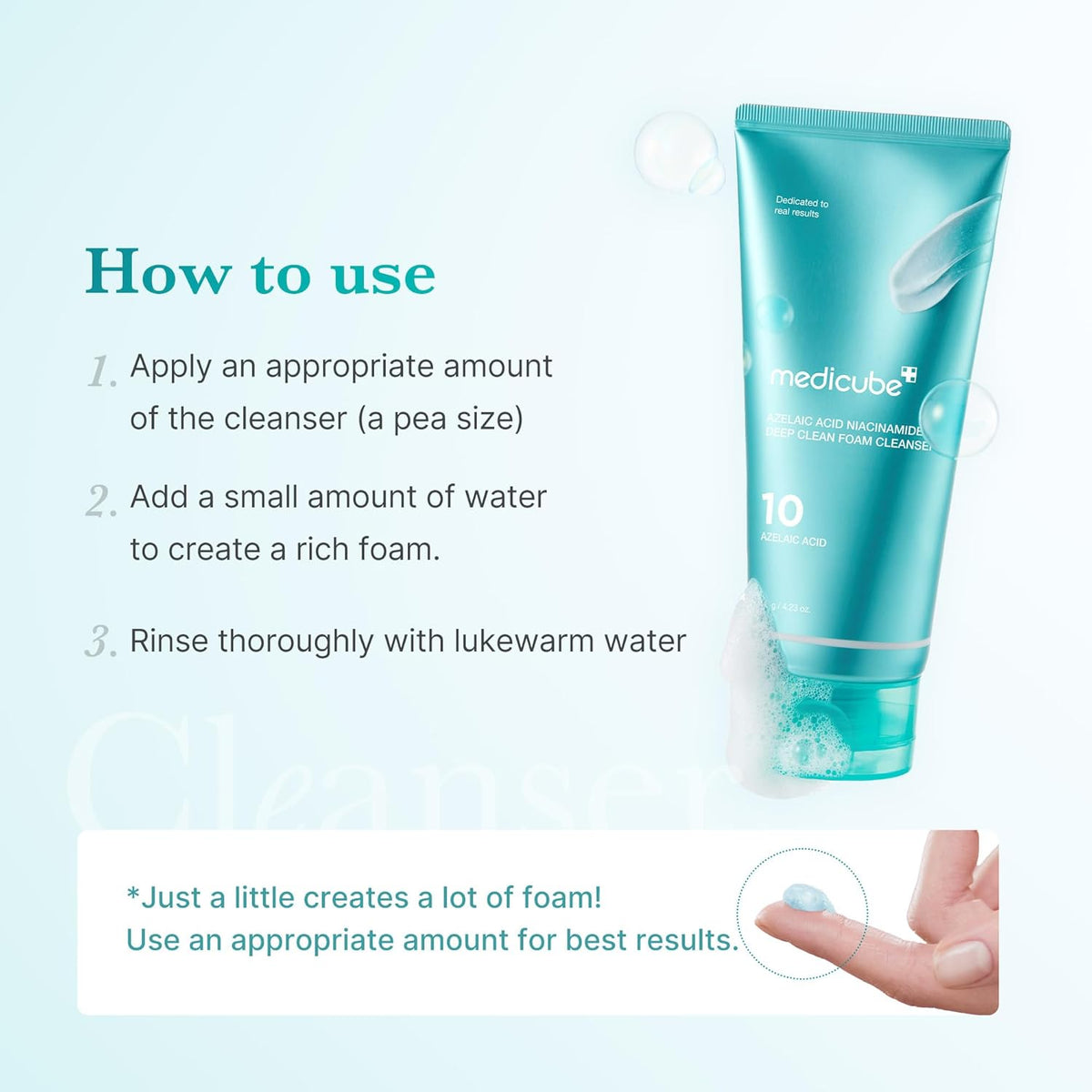 MEDICUBE Azelaic Acid Niacinamide Deep Clean Foam Cleanser 120g