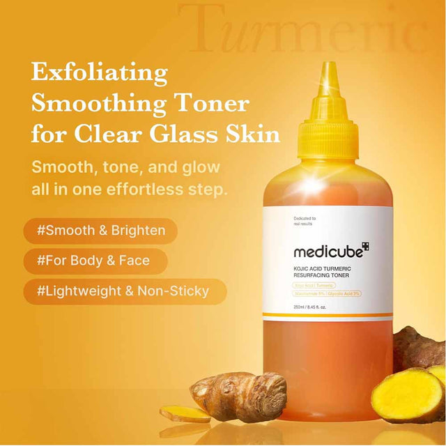 MEDICUBE KOJIC ACID TURMERIC RESURFACING TONER 250ML