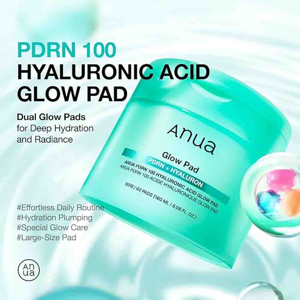Anua PDRN 100 Hyaluronic Acid Glow Pad 180ML 60PADS