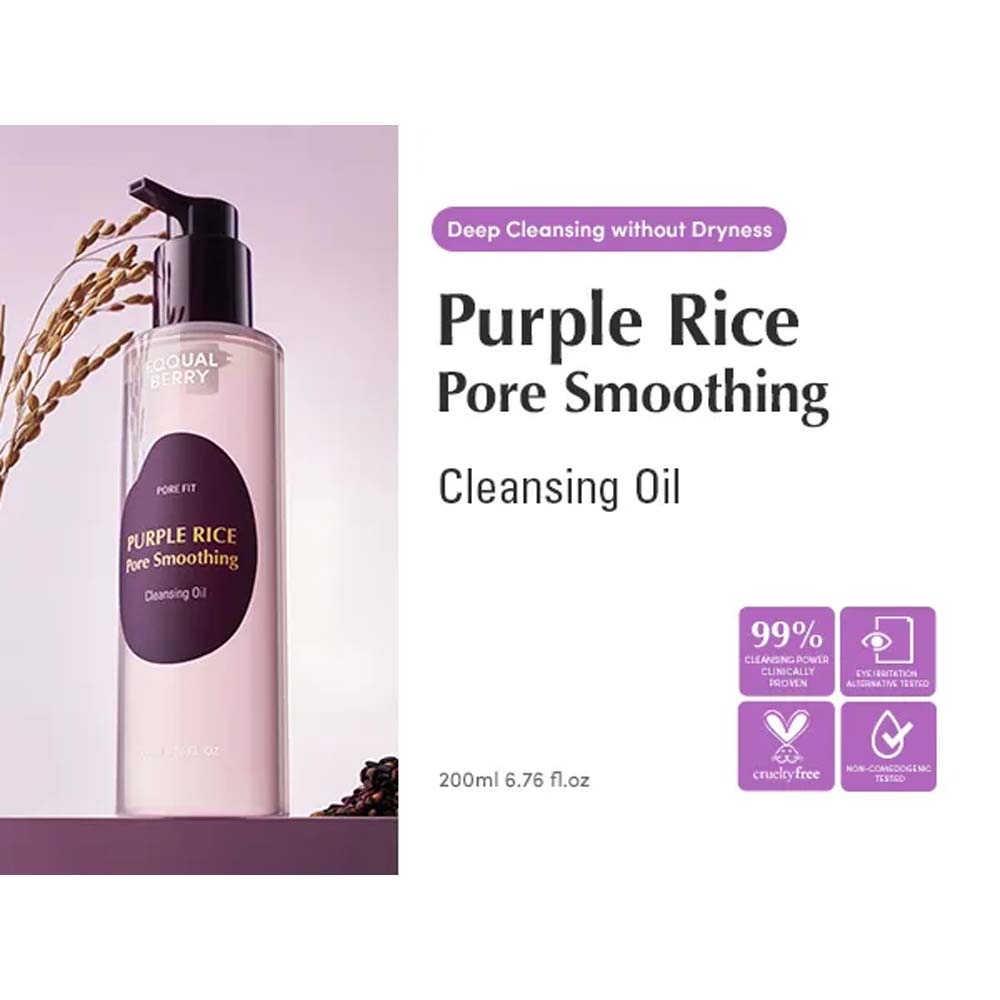 EQQUAL BERRY Purple Rice Pore Smoothing 200ML Cleansing Oil