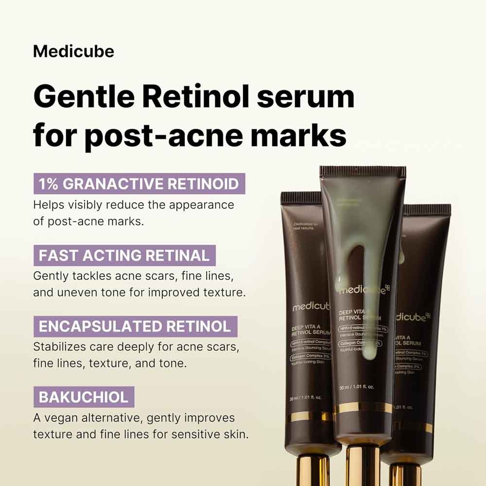 Medicube Deep Reviving Bakuchiol Retinol Facial Serum 30ML - Anti-Aging 4th Gen Retinol & Bakuchiol