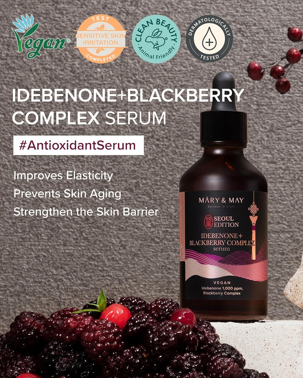 Mary & May Idebenone + Blackberry Complex Serum 80ml – Seoul Edition