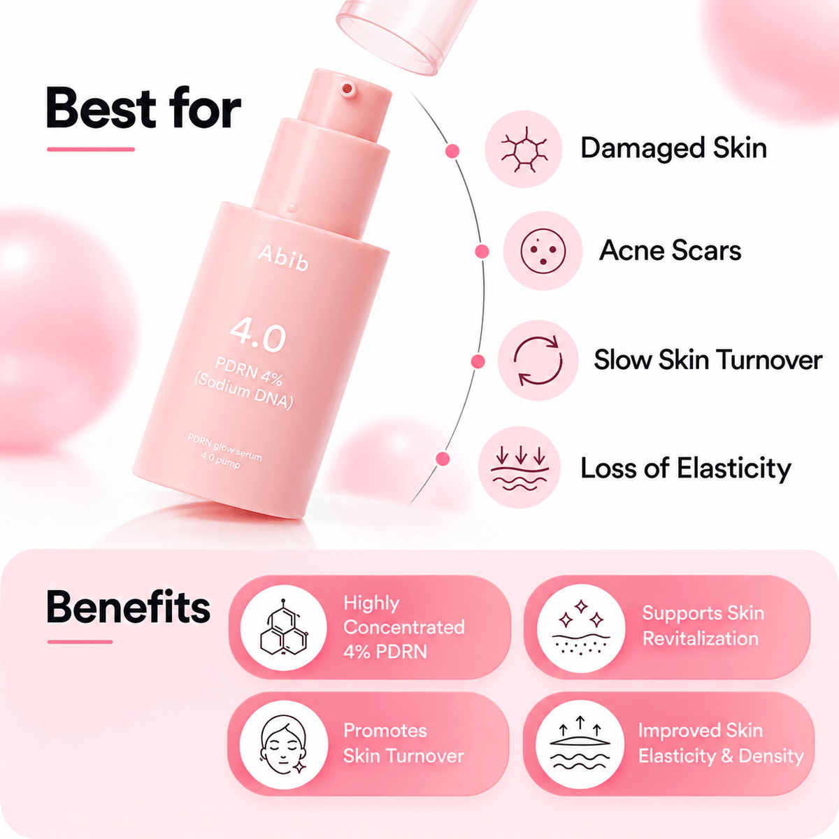 Abib PDRN 4% Sodium DNA Serum 30ML | Hydrating & Firming Skin Renewal Serum