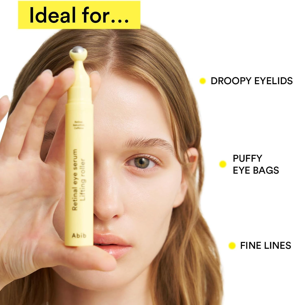Abib Retinal Eye Serum Lifting Roller 15ML | Anti-Aging Eye Applicator for Wrinkles, Puffiness, Dark Circles with Caffeine & Bakuchiol for Under Eyes