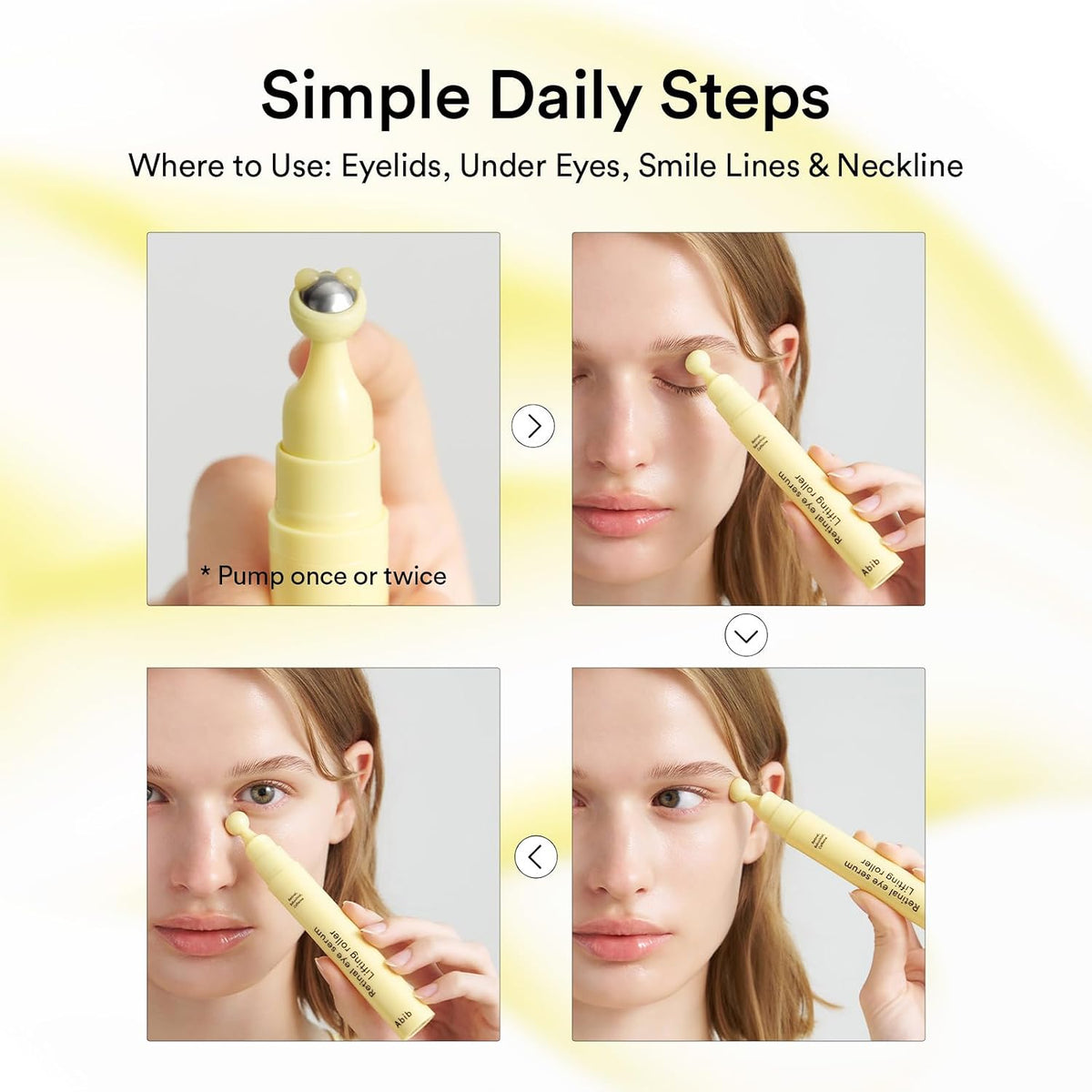 Abib Retinal Eye Serum Lifting Roller 15ML | Anti-Aging Eye Applicator for Wrinkles, Puffiness, Dark Circles with Caffeine & Bakuchiol for Under Eyes