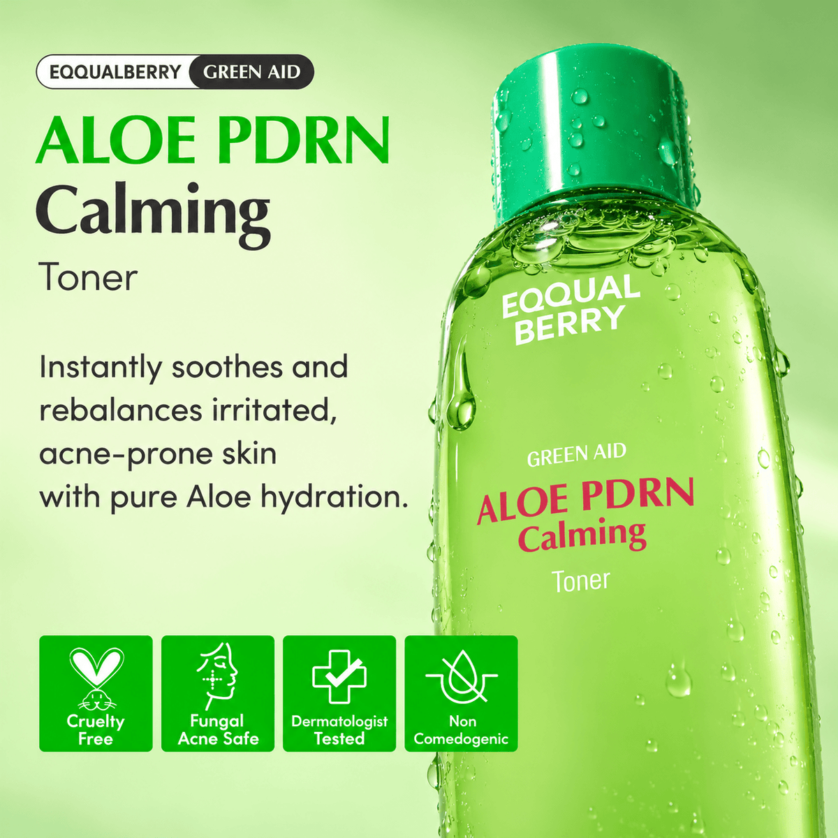 Eqqualberry Aloe PDRN Calming Toner 150 ML | Korean Soothing & Hydrating Face Toner for Sensitive Skin