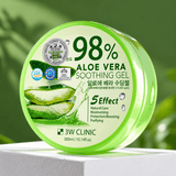 3W Clinic 98% Aloe Vera Soothing Gel 300 ML | Korean Hydrating & Cooling Gel for Face & Body