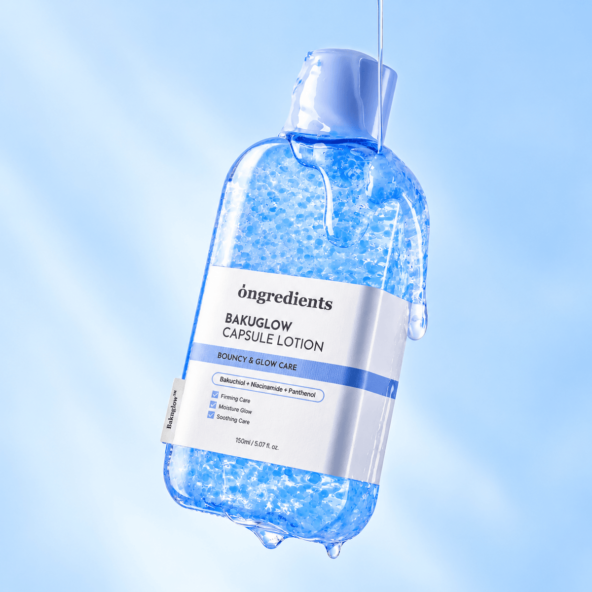 Ongredients Baku Glow Capsule Lotion 150 ML | Korean Bakuchiol Brightening & Firming Face Moisturizer for Skin Elasticity, Uneven Skin Tone & Radiant Glow