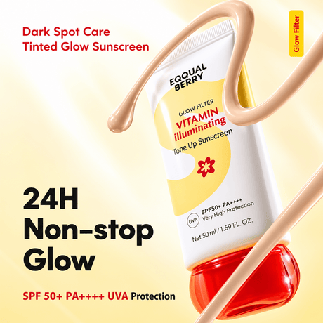 Eqqualberry Vitamin Illuminating Tone Up Sunscreen SPF50+ PA++++ 50 ML | Korean Brightening Face Sunscreen for Even Skin Tone